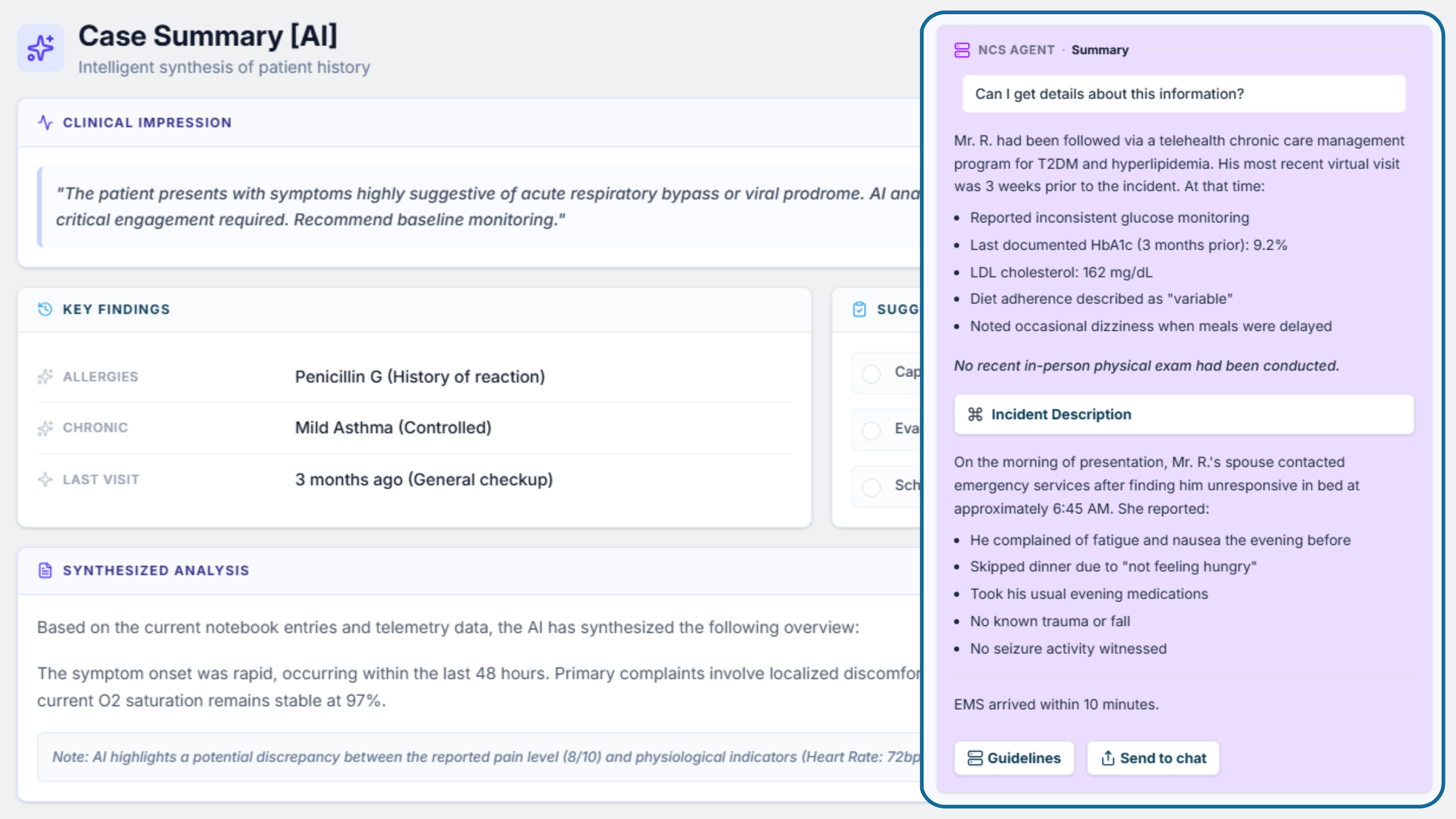 Specialist portal — AI-assisted documentation